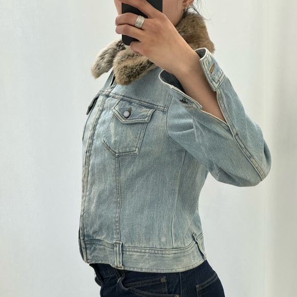 Y2K faux fur denim jacket - Picture 3 of 4